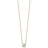 14k 1 1/2 carat Lab Grown Diamond VS+ F+ Round Complete Four Prong 18 inch Solitaire Necklace